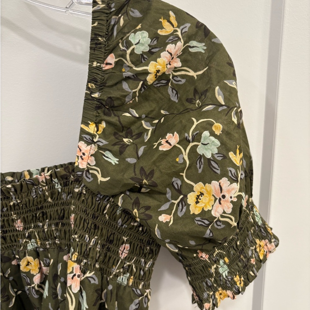 Tory Burch Smocked Floral Mini Dress Size Medium - Picture 8 of 15